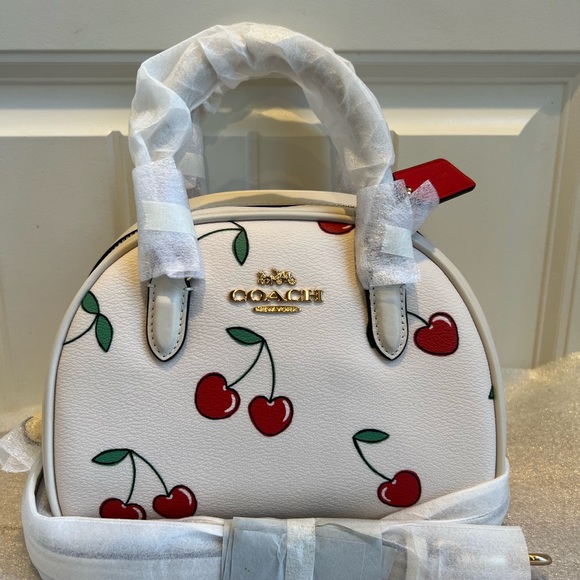 NWT Coach satchel bag with cherry print - Picture 2 of 14